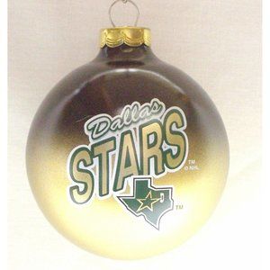 DALLAS STARS ORNAMENT BLOWN GLASS CHRISTMAS NHL HOCKEY 2-TONE ORNAMENT